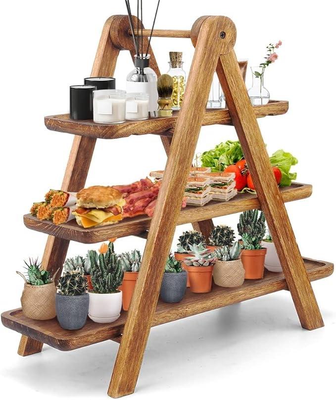 Tiered Wood Pastry and Fruit Stand