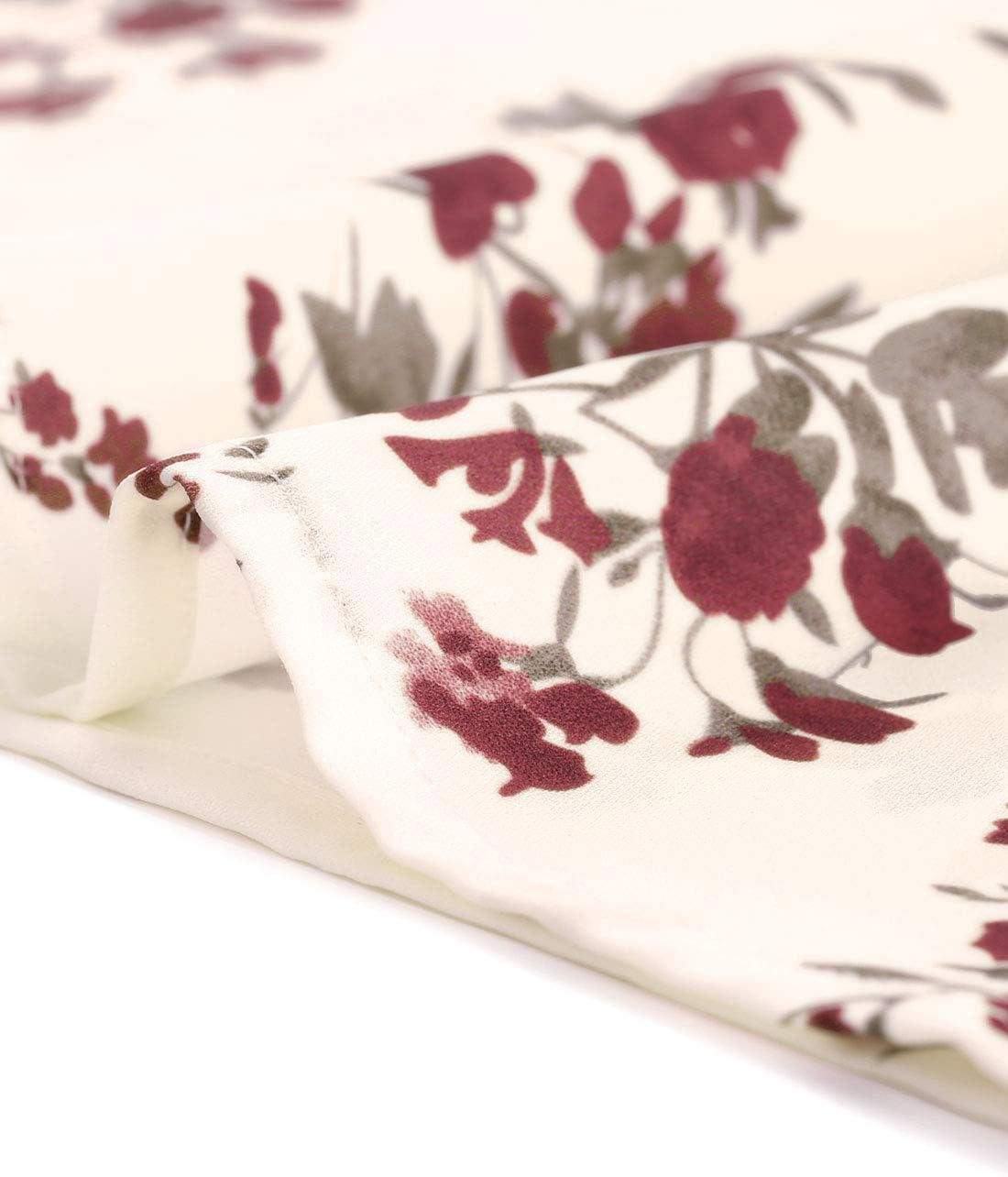 Allegra K Women's Ruffed Neck Long Sleeve Tie Neck Keyhole Front Chiffon Floral Blouse - Image 6