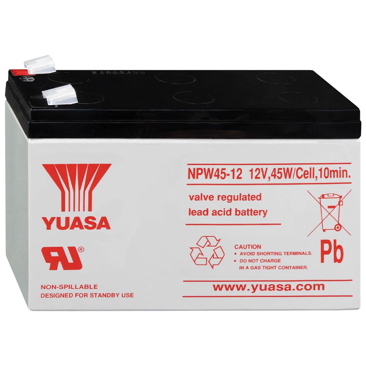 Yuasa Bleiakku für USV 12V 8,5Ah NPW45-12 (Faston 250 6,3mm)