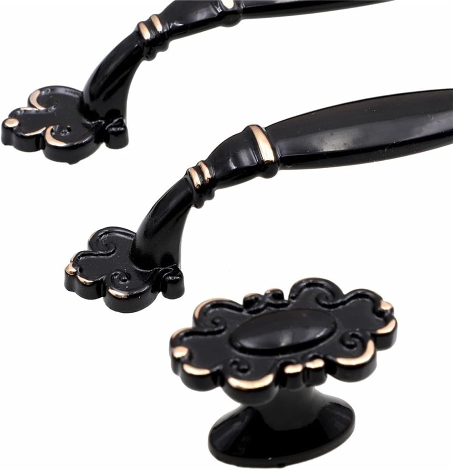 Zinc Alloy Kitchen Cabinet Handles and Knobs Concise Black Door Handle Wardrobe Kitchen Cabinet Drawer Door Knobs 1Pcs (Color : 2299-4.5)