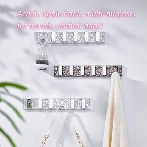 Ourjia UTE-WESITI-337 1Pcs Water Coat Rack, Floating Rack With Retractable Hooks, Door Wall Coat Rack Aluminum Space Saving Wall Hangers Hook Rail For Entryway Bathroom Hat Towel thumb #3