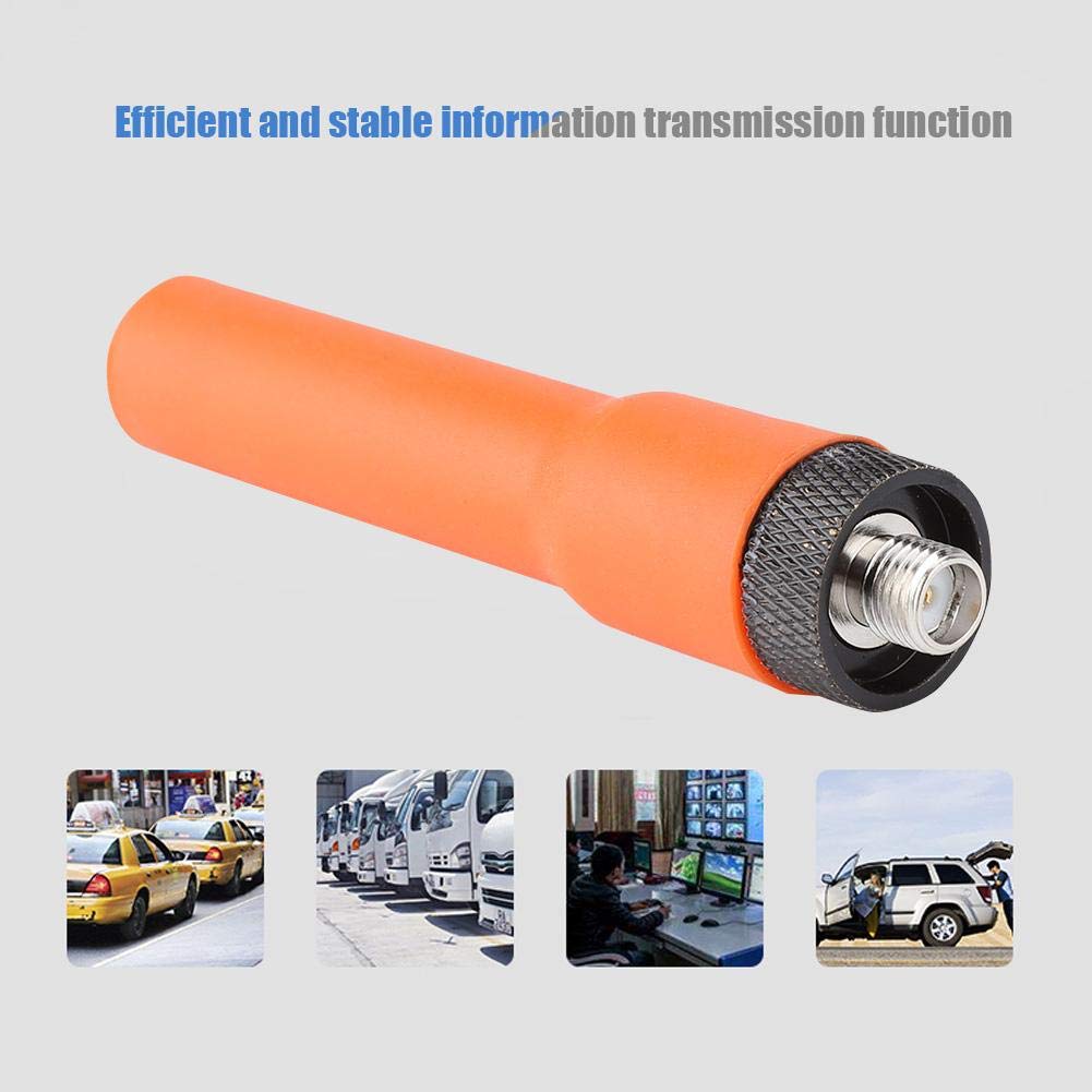 Tosuny Antena Walkie Talkie BNC żeńska antena VHF/UHF dwuzakresowa antena Walkie Talkie SMA-żeński kompatybilny z/Vertex TYT/LINTON/TonFa/WouXun/Baofeng/Zastone ZT-2R (pomarańczowa)