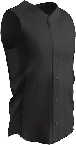 Champro BS169YBM Relief Maillot de Baseball sans Manches avec Boutons, Noir, M F