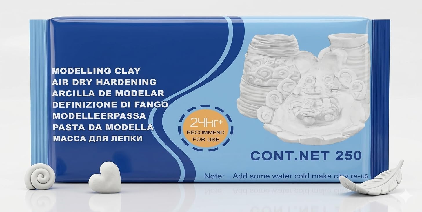 ART RANGER Modelling Clay Air Hardening - 250g White | Non-Toxic | Soft & Smooth Texture | Ideal for Art, Craft, DIY & Sculpting Projects | No Baking Required-image-8