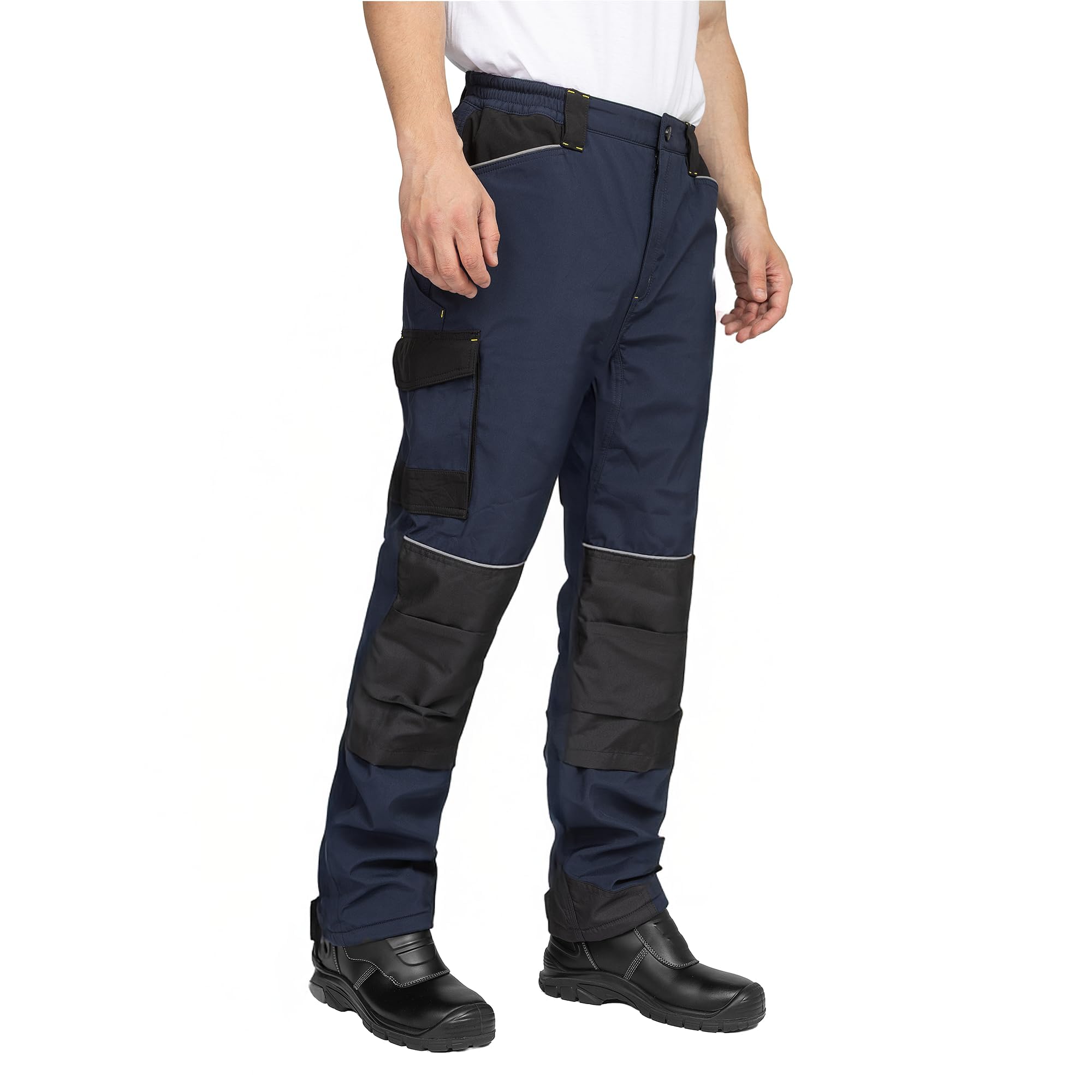 BWOLF Daytona Ice - Pantalones de trabajo para hombre de invierno, softshell con elástico mecánico, resistentes al viento, resistentes al frío, con elementos reflectantes