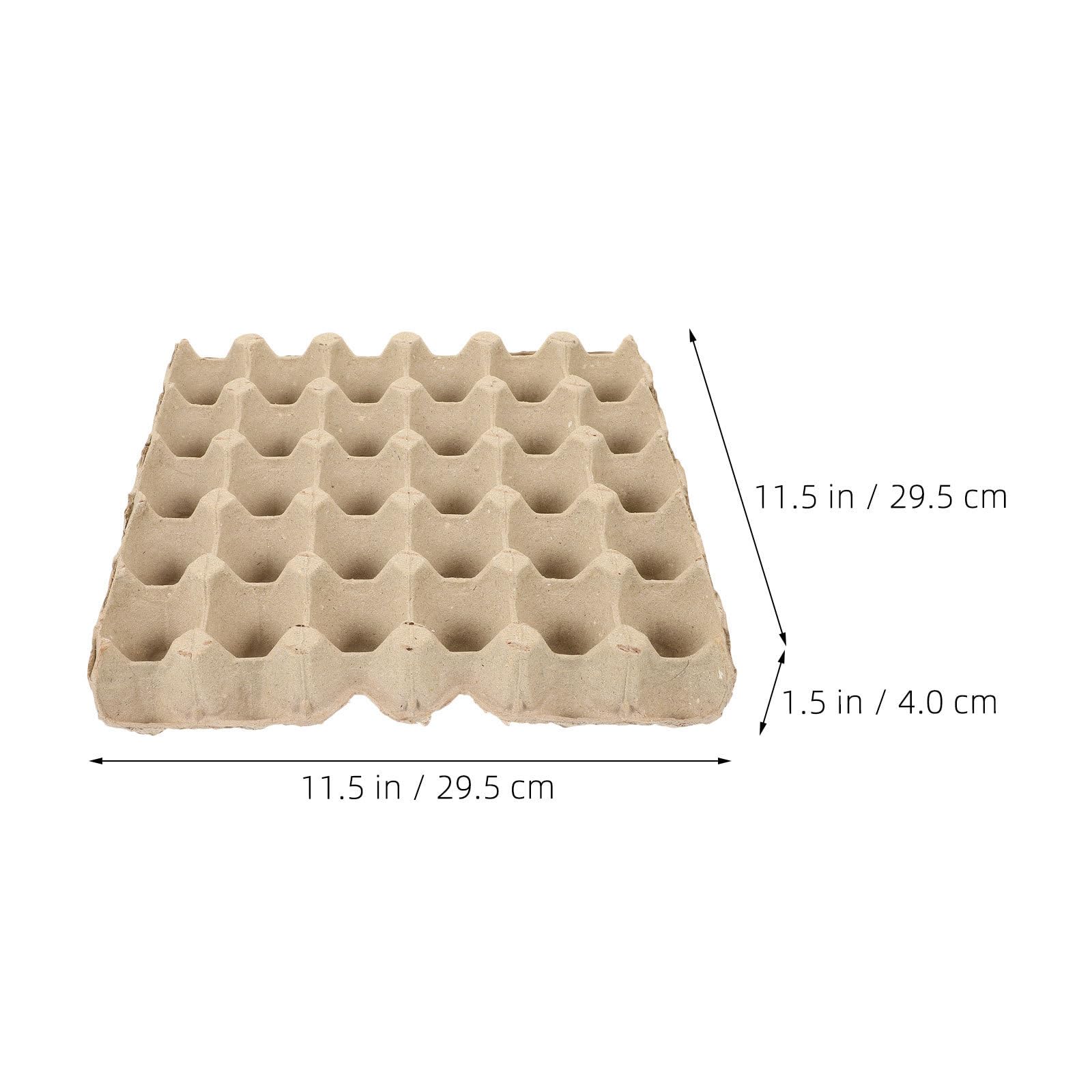 Contenitori per Uova in Polpa di Cartone Beige Impilabili Capacità 30 Uova, 12 Pezzi, Design Stabile per Negozi di Alimentari e Portauova