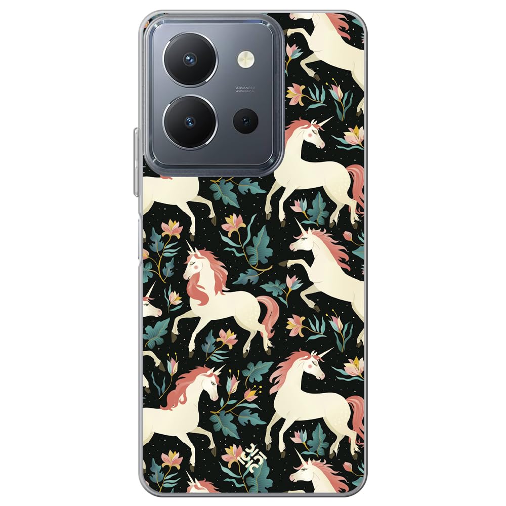 Movilshop Case for [Vivo Y36] Cute Design [Unicorn Fantasia] Flexible Silicone Transparent Case Cover Gel for Smartphone.