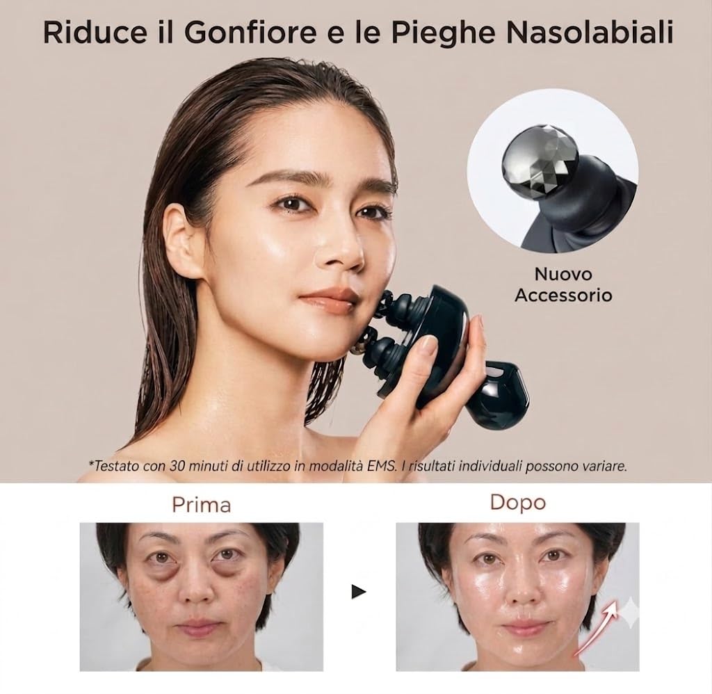 MYTREX Head Spa Deep Massaggiatore Viso e Capelli con EMS per Crescita Capelli e Assorbimento Sieri, Dispositivo Cuoio Capelluto con Terapia Luce Rossa, Relax e Cura Completa