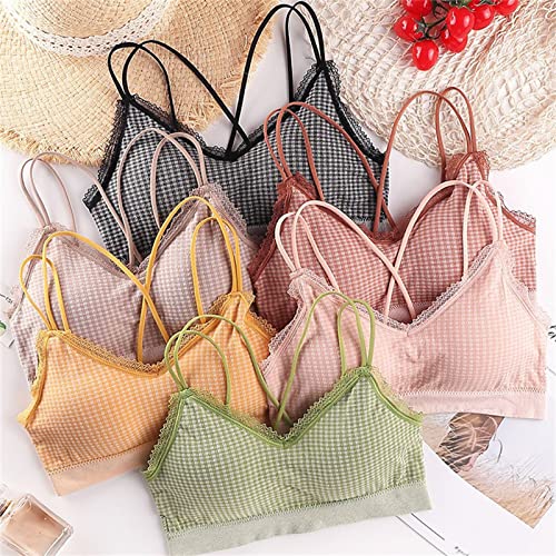 Mercatoo Sutiã para meninas tamanho 12 com cookies removíveis, alças finas, sutiã esportivo para tre