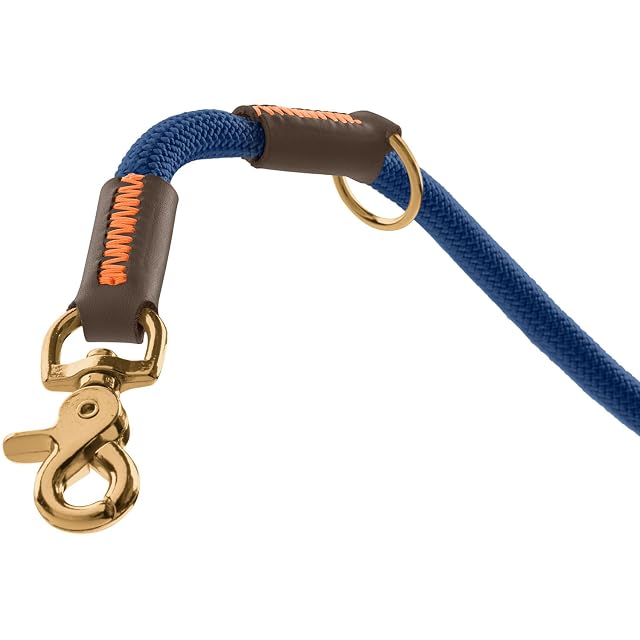 Foto 4 de 8 de HUNTER Correa Ajustable para Perros Malia, Color: Azul Oscuro/marrón Oscuro, Cuerda Flexible y Piel Resistente