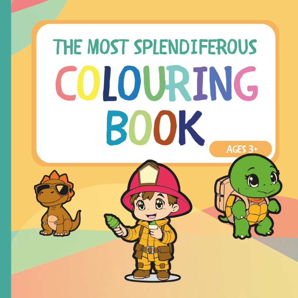 Colouring book for boys and girls aged 3 and over: Fun, simple designs with shapes, animals and people