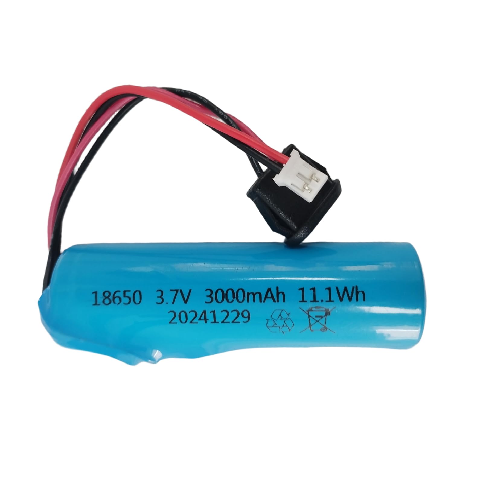 3000mAh 3.7V Rechargeable Lithium Ion Battery with Built-in USB-C Charger, PH2.0/2P Connector Compatible with RC Toys, Electronics, DIY Projects (No Charger Required)