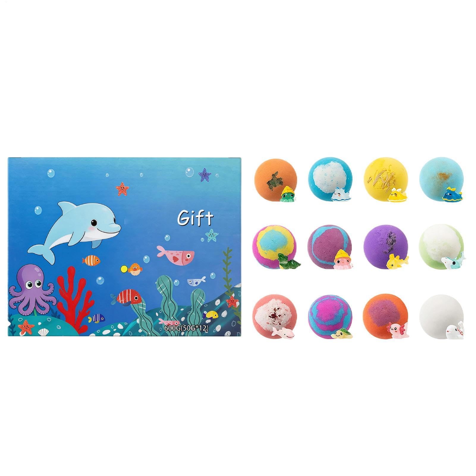 Palle da Bagno con Interna 12 Pezzi con Fragranza | Set di Bombette Effervescenti Regalo per Compleanno, Giochi, Doccia, Hotel, Casa, Asilo, Viaggi Estivi