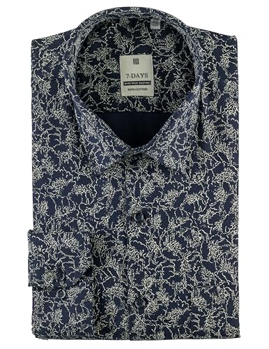 Image of 7-DAYS Men's Premium Printed Shirt - 100% Cotton, Regular Fit, Full Sleeve, with Pocket - Versatile for Formal Occasions and Casual Wear