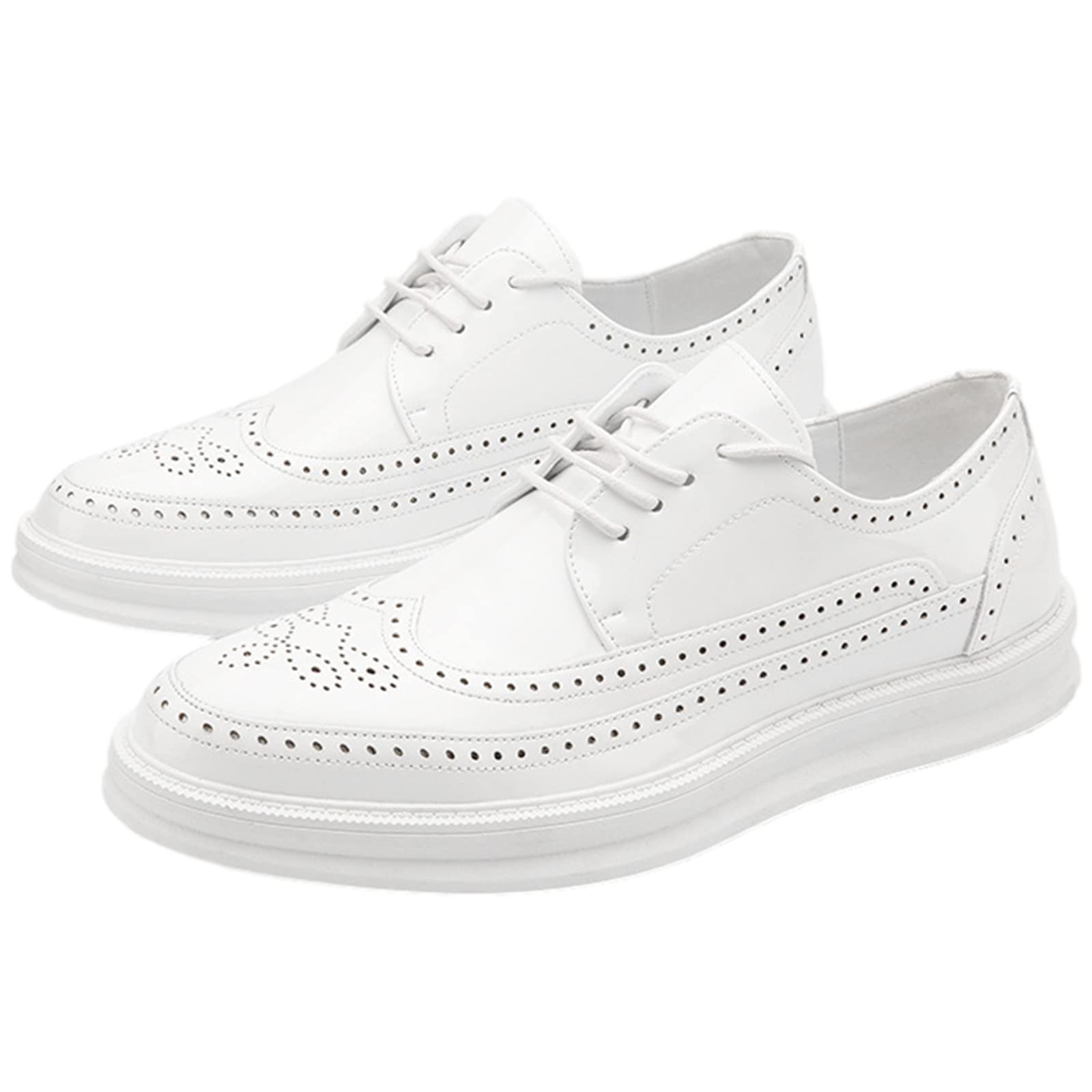ANUFER Uomini Piattaforma Brogue Scarpe da Sera Pelle in Microfibra Allacciare