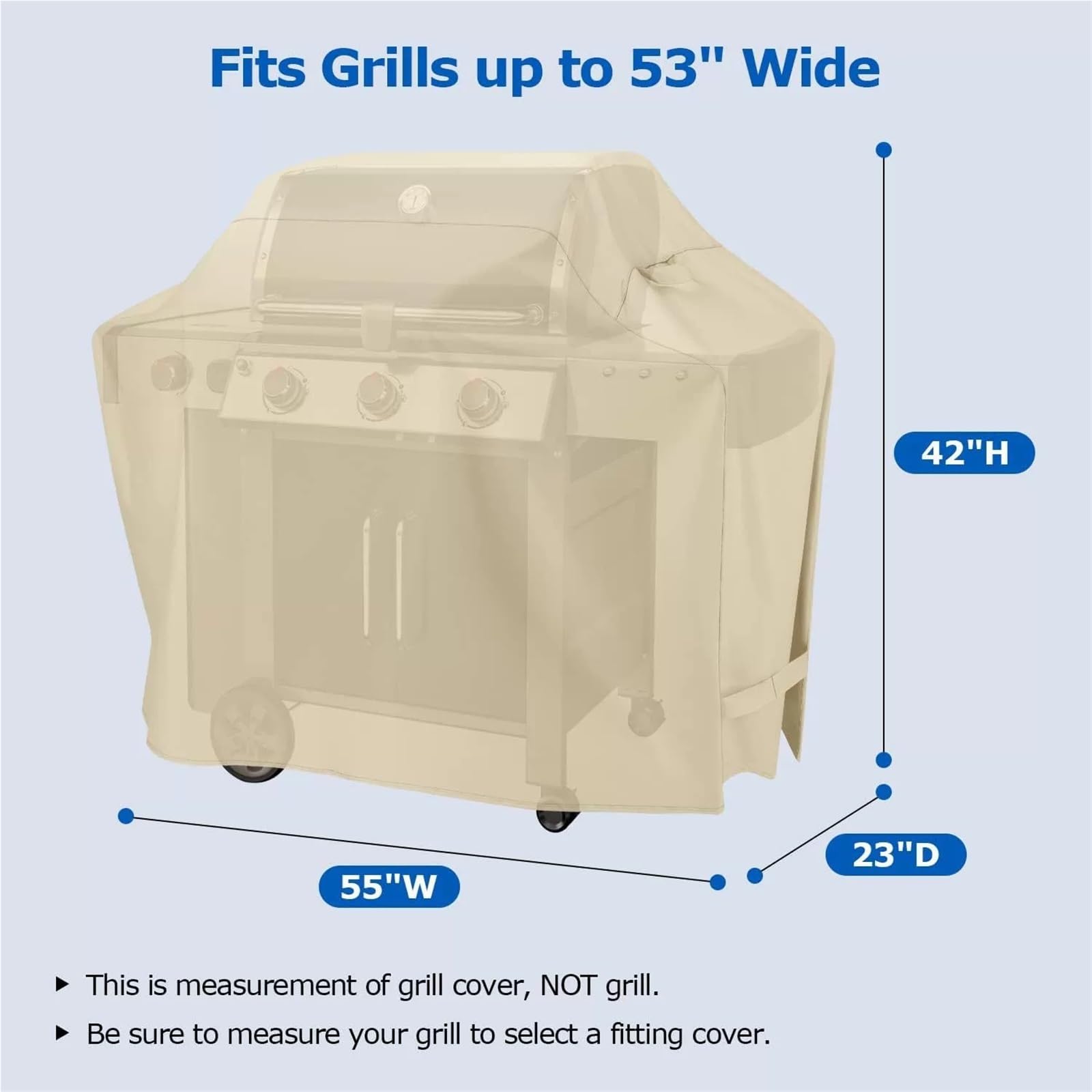 Coperture Griglia Barbecue Esterno Beige 420D | Copertura griglia barbecue antipolvere resistente agenti atmosferici anti-UV resistente sbiadimento(S)