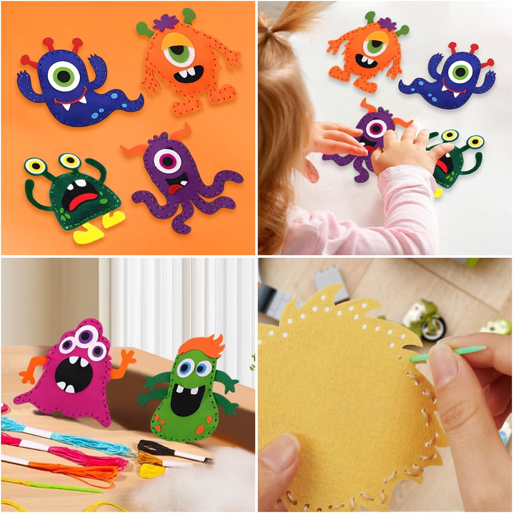 Kit Cucito in Feltro per Bambini, Set Cucito Creativo per Bambini, Cucito a Mano Fai da te per Bambini, Bambini Artigianato e Cucire Set, Kit Fai Da Te in Feltro, per Ragazze