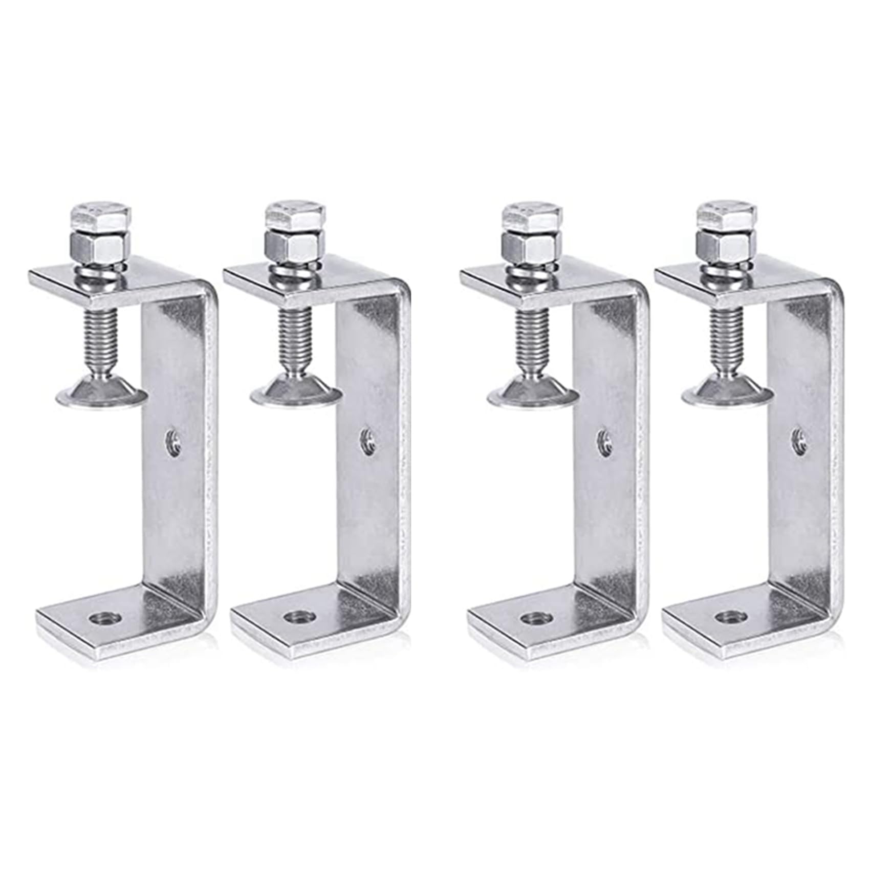 Jnchdghwa Silver Metal Clamp Heavy Duty Clamp C Clamp Woodworking Clamp With Wide Jaw Openings (100Mm), 4Pcs
