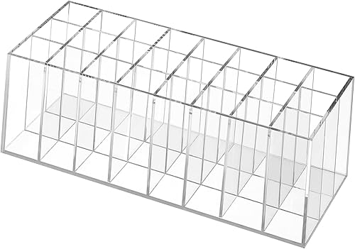 ARTSEWPLY Organizador de lápiz labial, compartimento de almacenamiento de maquillaje, para oficina en casa, cosméticos, diseño transparente duradero