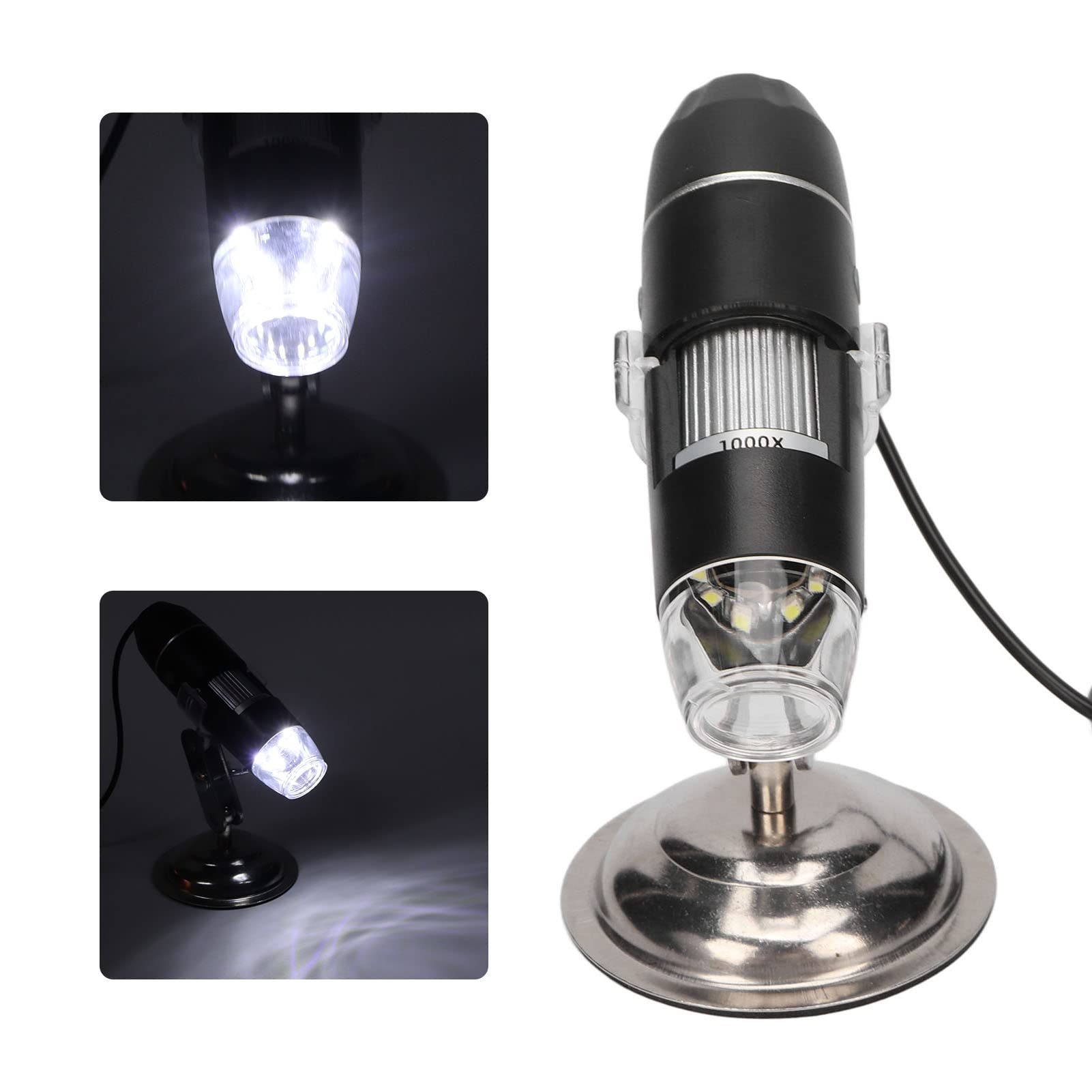 Bezprzewodowy Mikroskop Cyfrowy, Wykrywacz Skóry Głowy, Analizator Stanu Mieszków Włosowych, Powiększenie 1000X LED Light Clear Images, do Tabletu