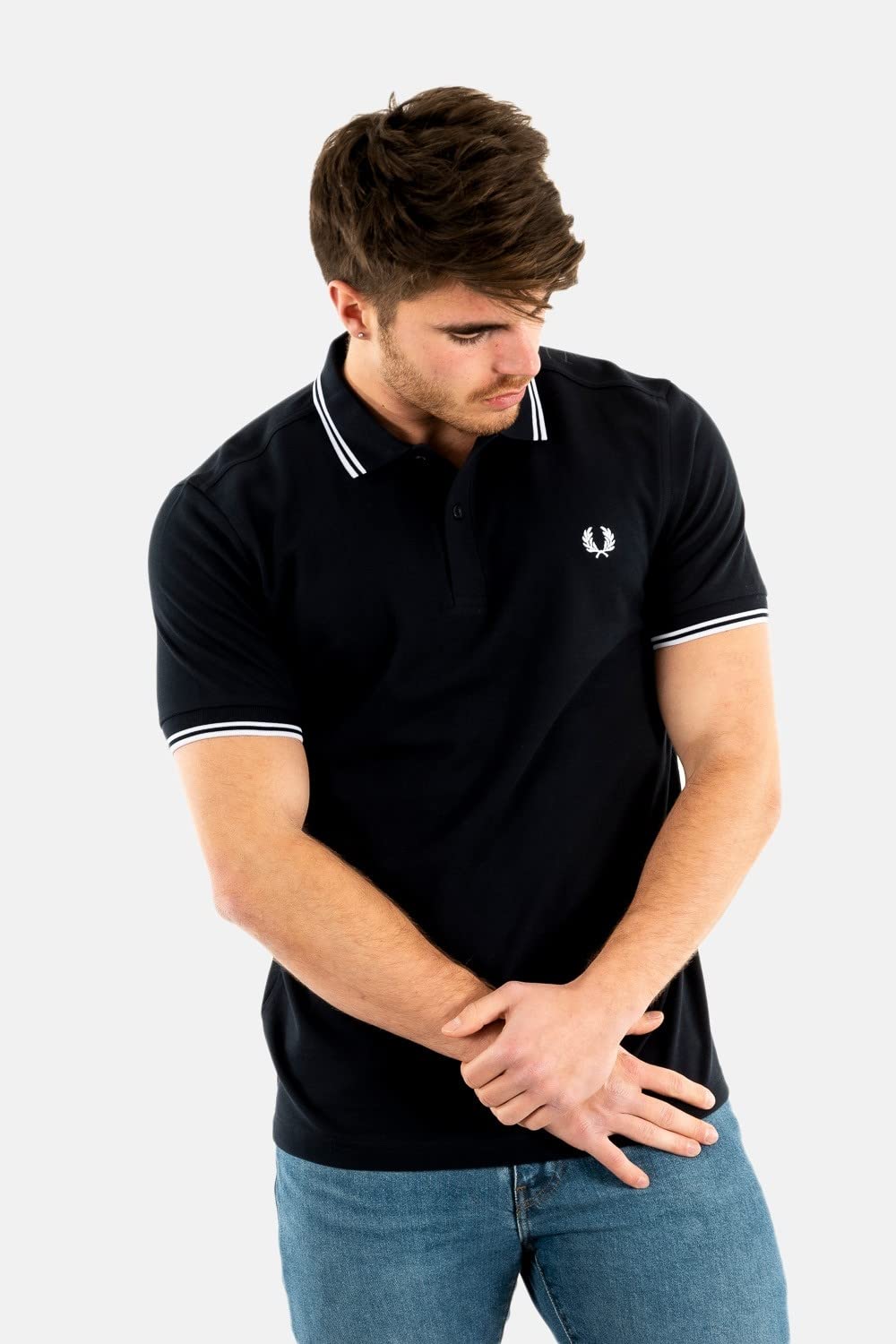Fred Perry Twin Tripped Shirt Camisa de Tenis Hombre