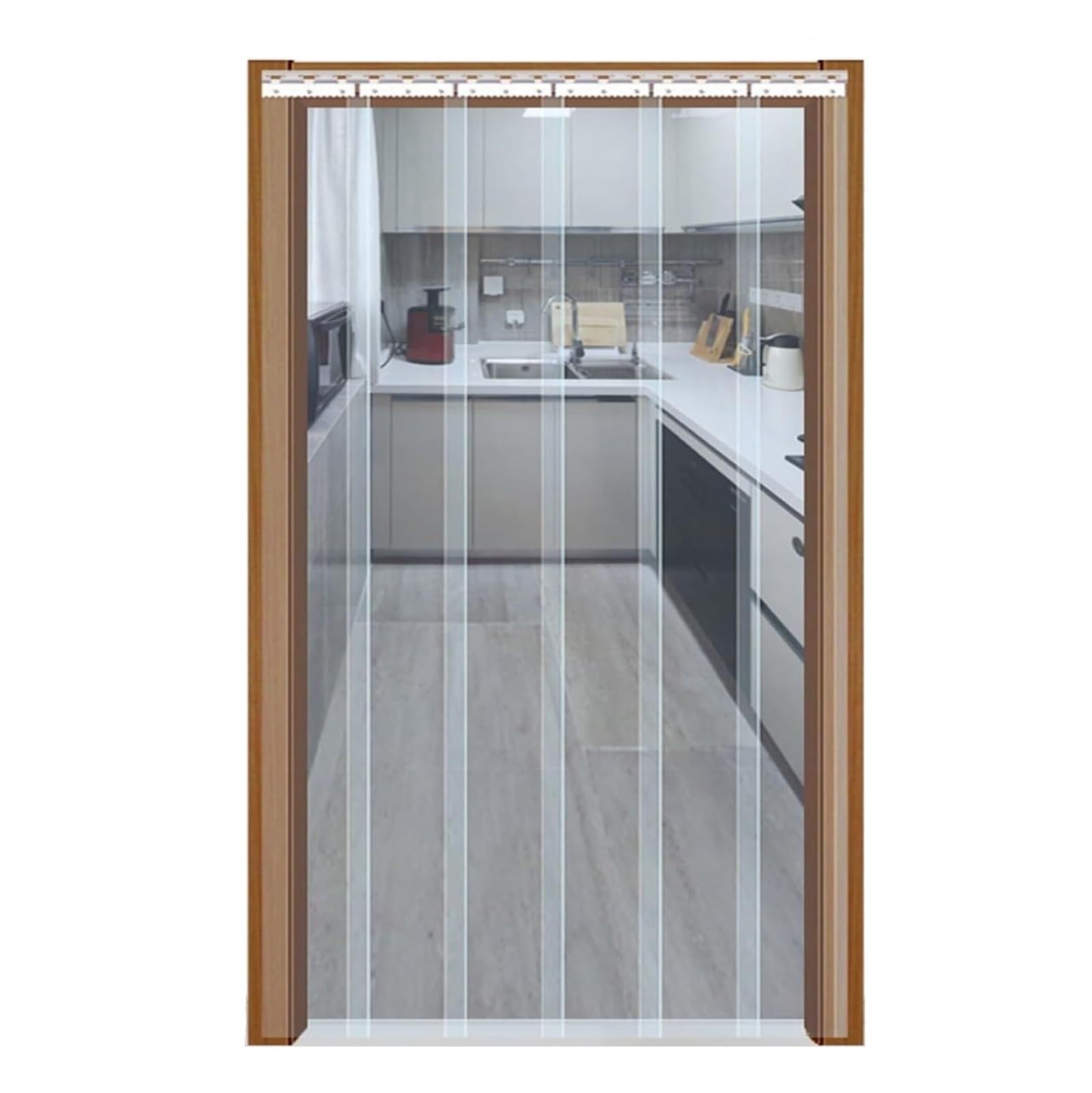 Fbhappiness Commercial Entry Doors Pvc Strip Door Curtain For Walk-In Cooler Freezer, Clear Smooth Vinyl Plastic Strips For Warehouse Coldroom Chiller Butcher Industrial Curtain(120X260cm/47.24X102.36in)