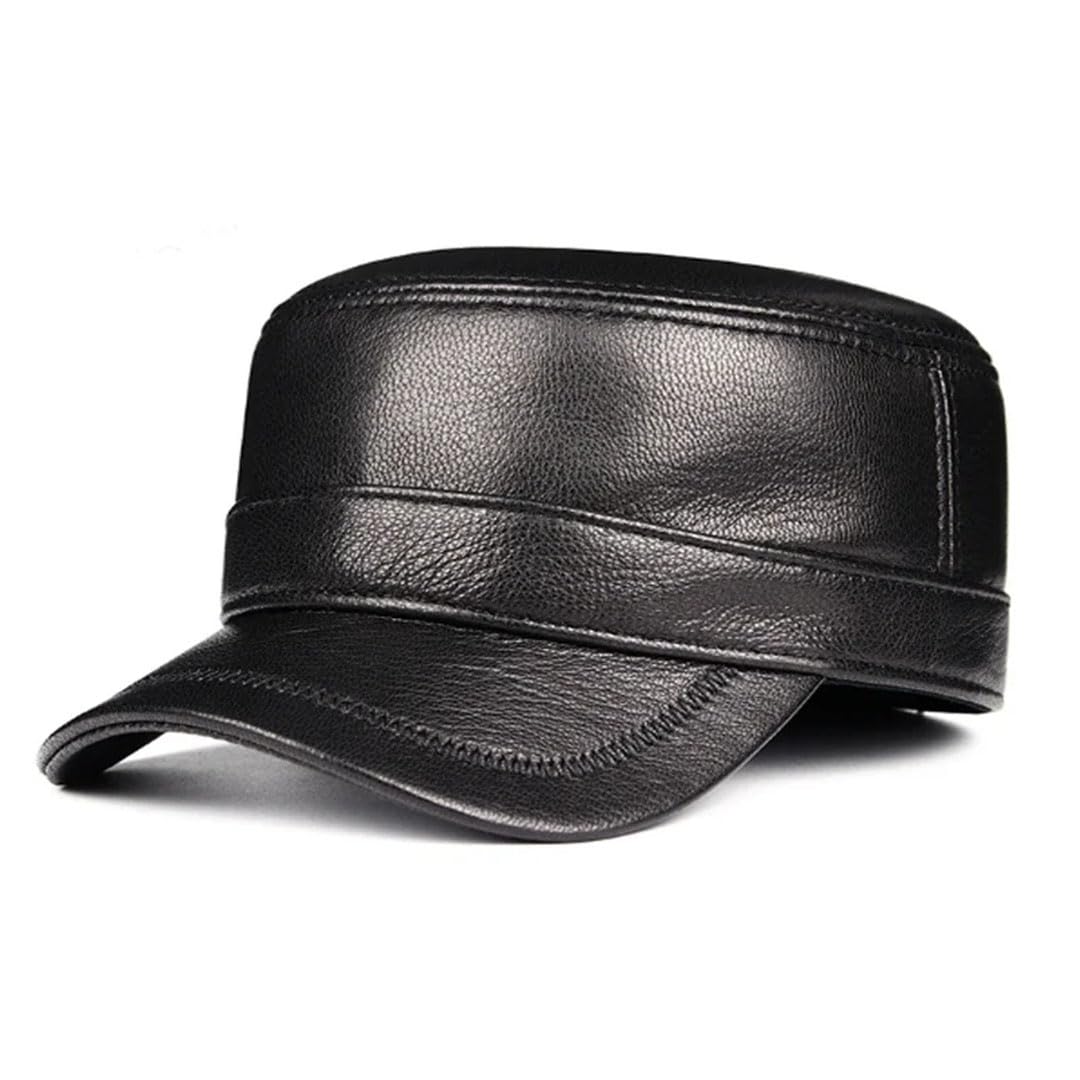 Męska wiosenna czapka skórzana z płaskimi czapkami, ciepła czapka, elegancka męska czapka baseballowa, brytyjs