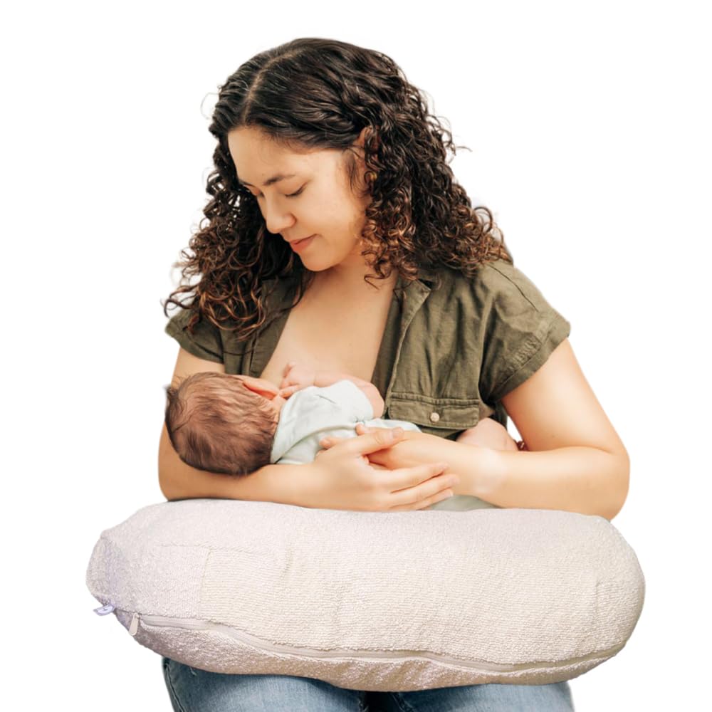 Boppy Nursing Pillow - Ergonomic Bottle & Breastfeeding Pillow with High, Firm, Large Area, Water-Repellent Cushion with Washable Cover; Baby Safety