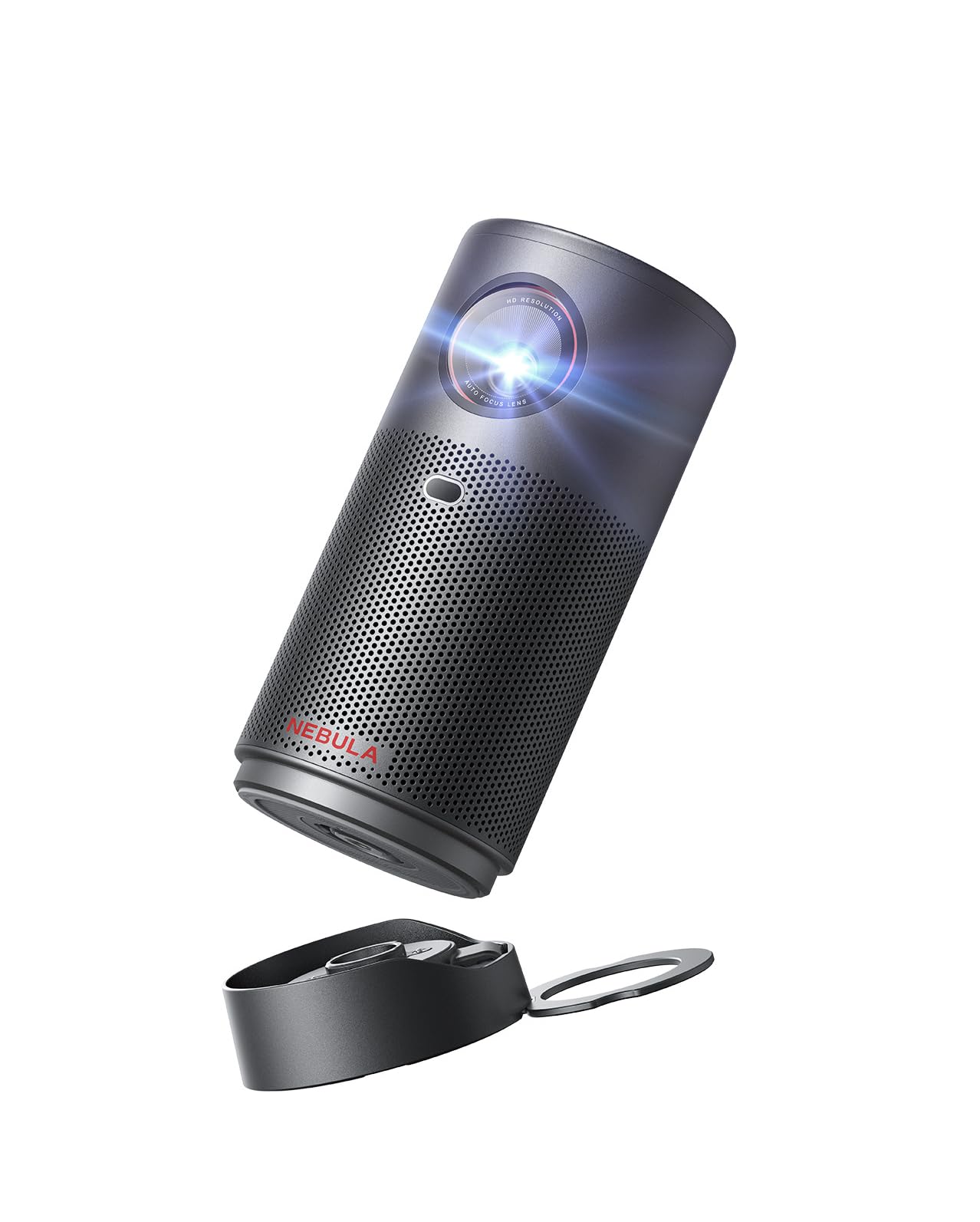 NEBULA Capsule Air Projektor mit Google TV, offiziell Lizenziertes Netflix, 720p Smarter Mini-Beamer mit WLAN & Bluetooth, 2 Stunden Akku, Dolby Digital, ultrakompakt für Flexible Nutzung