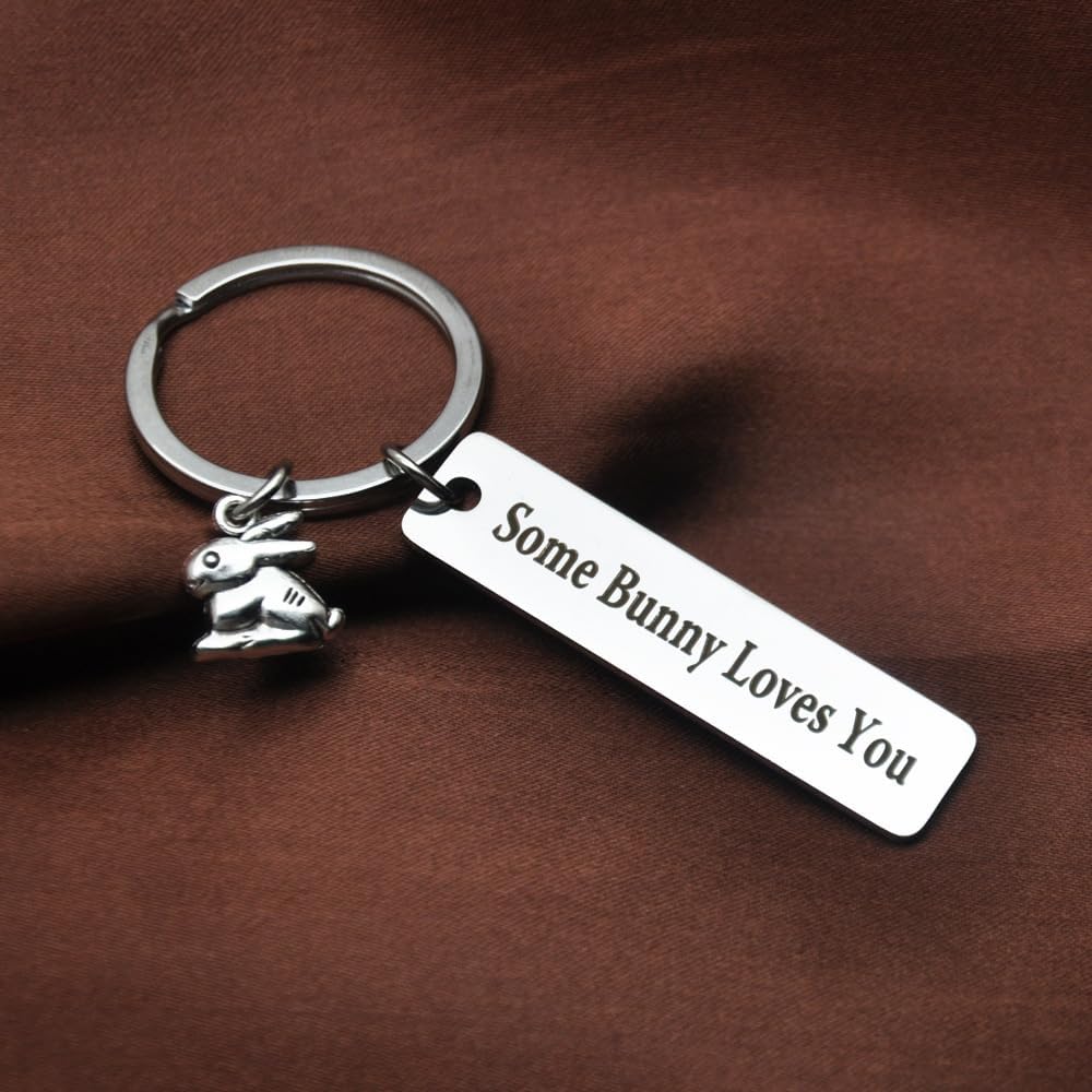 Hibetek Rabbit Keychain Easter Gift Some Bunny Love You keychain - Image 4