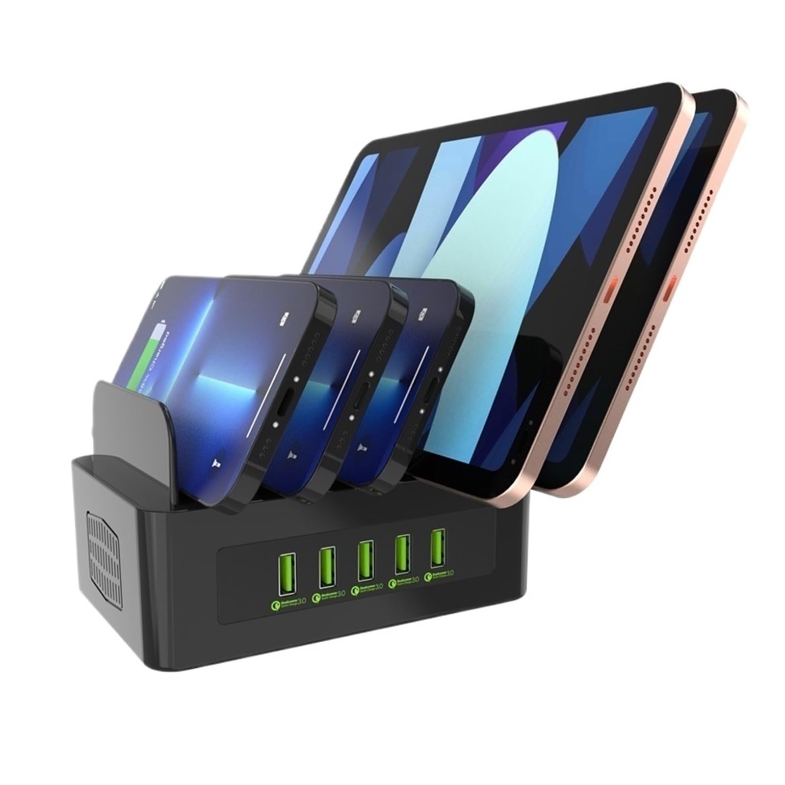 Stacja Ładująca Multi USB O Mocy 100 W QC3.0 Podstawka Szybkiego Ładowania Typu C MożLiwość Szybkiego łAdowania(QC3.0 Edition)
