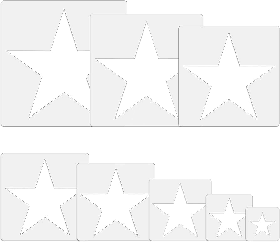 Amazon.com : Large Star Stencil for Painting Template 5 Point Star Template Reusable Plastic Stencils,for Home Decoration Arts Paper Fabric Flag(8 Sizes) : Arts, Crafts & Sewing