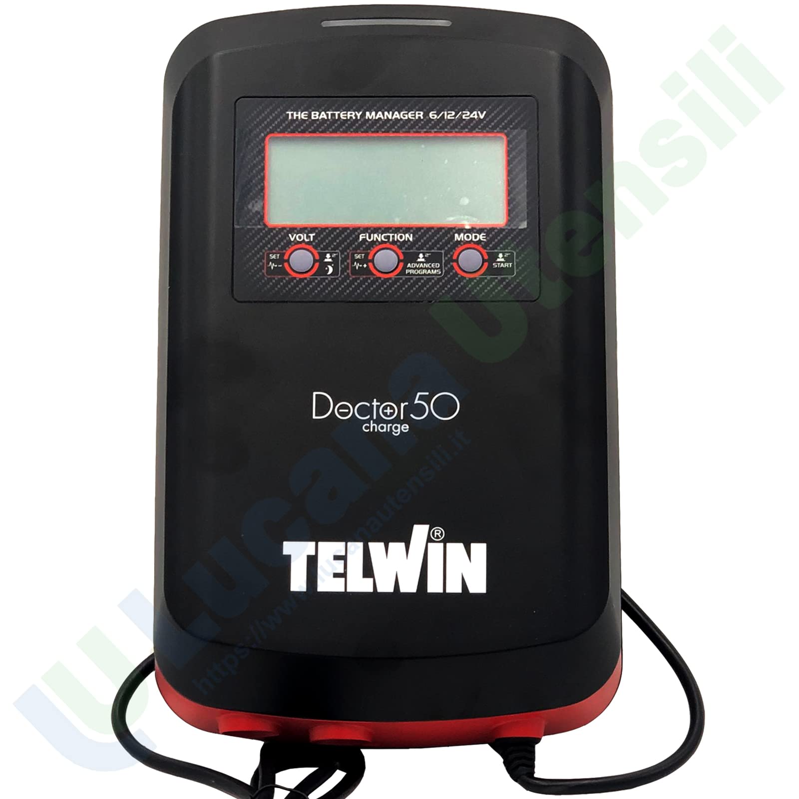 Lucana Utensili Caricabatterie elettronico Multifunzione 6V 12V 24V per Batterie Auto Moto TELWIN Tester Diagnostica Doctor Charge 50 Edizione 2023 - cod. 807613