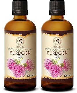 Burdock Oil 200ml - Arctium Lappa Root Extract - 100% Pure & Natural Burdock Oils - Best Hair Oil - Great Benefits for Skin - Hair - Body Care - Glass Bottle - Oils Burdock Seed