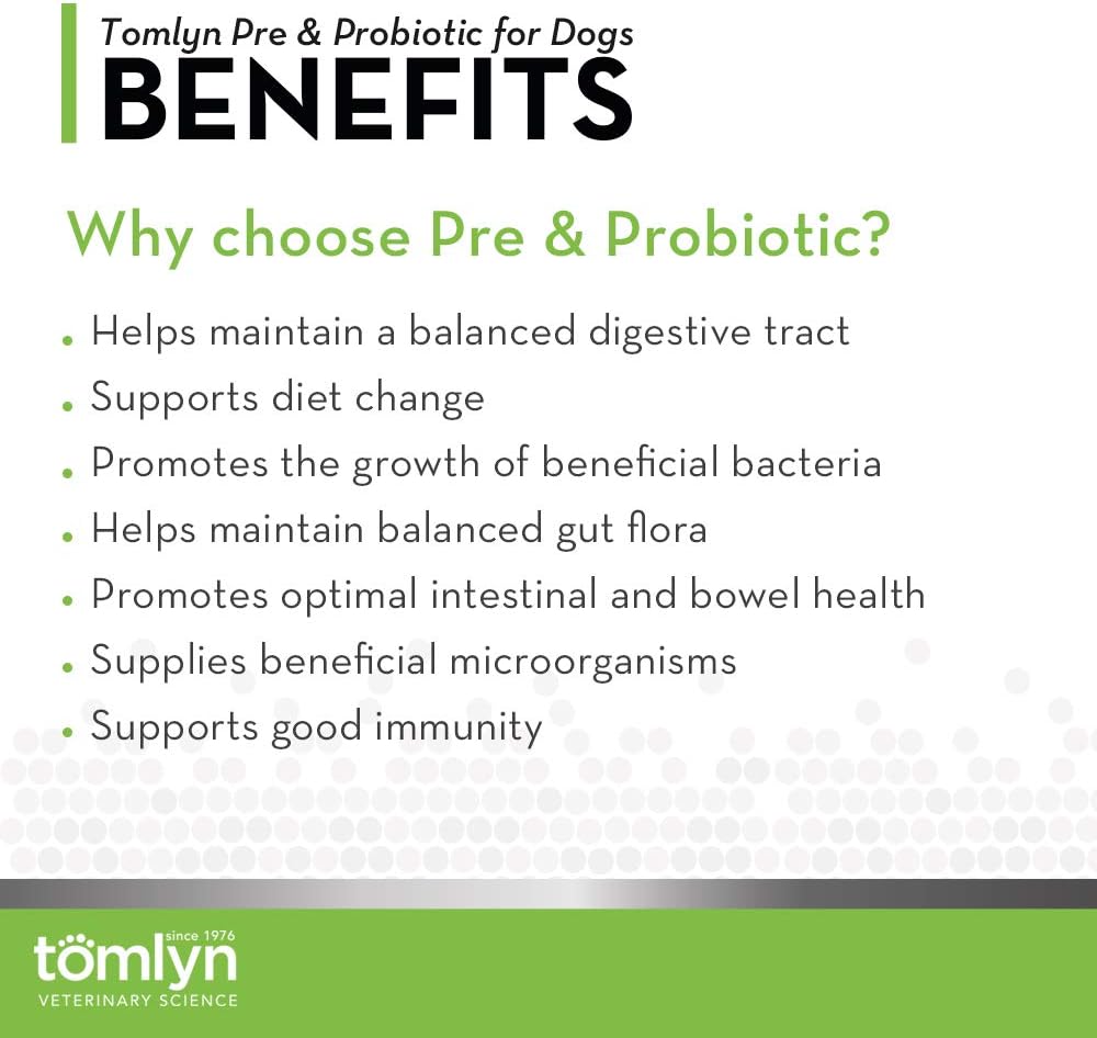 Tomlyn Pre & Probiotic Powder for Dogs, 30ct : Pet Supplies