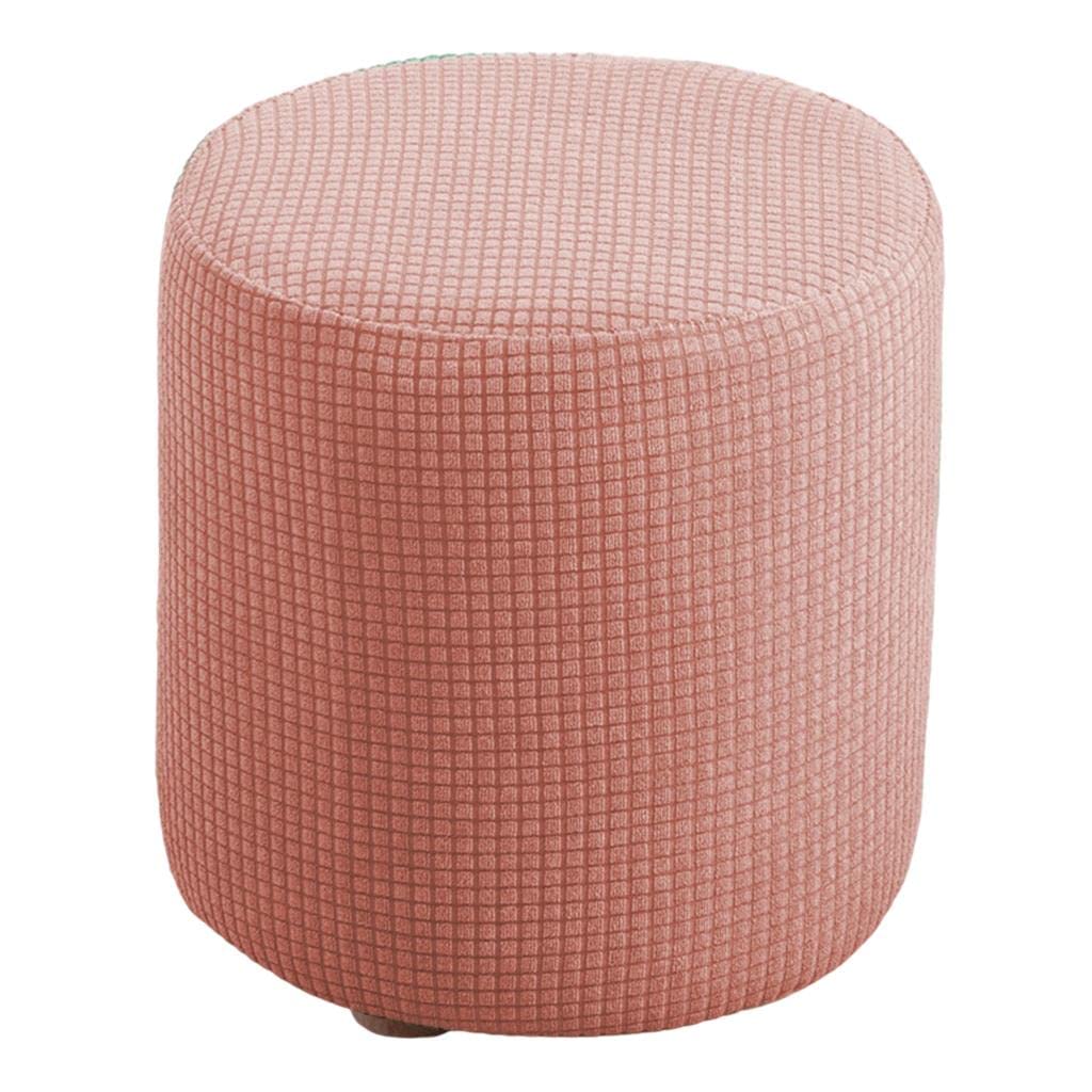 Slipcover Stretch Ottoman Furniture Protector Round Couch Sofa Cover Home Pink|Benches & Stools|Home & Garden-image-47