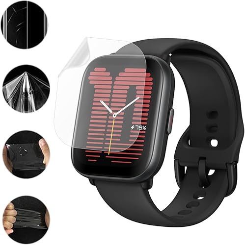 Miniatura 6 de Protector de pantalla compatible con Amazfit Active (4 unidades) 2023 nuevo reloj inteligente cobertura completa película de TPU transparente