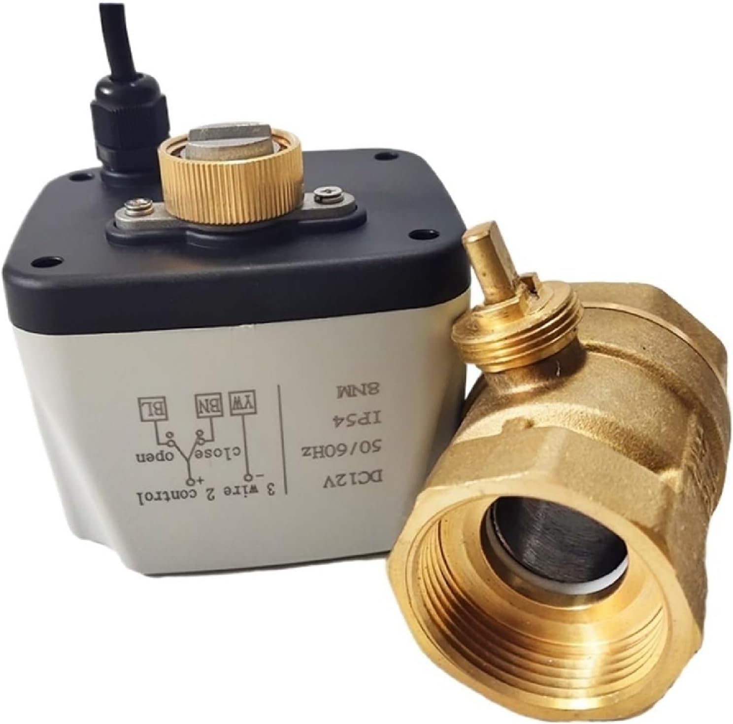 1-1/4" Electric auto control ball valve power failure return with 24V, DN32 Spring return Electric water valve for water tank (Power Off Return AC220V)