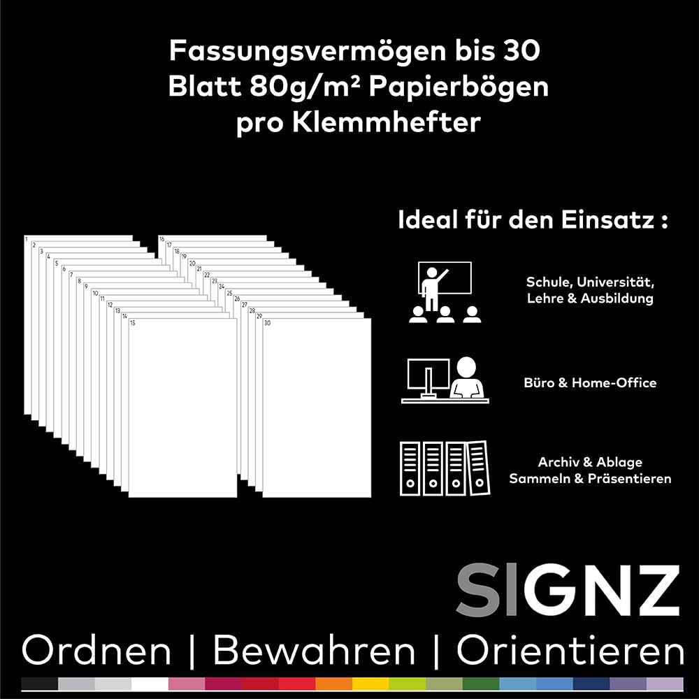 SIGNZ Klemmhefter DIN A4, 5 Stück, Farbe dunkelblau | made in Germany - Image 3
