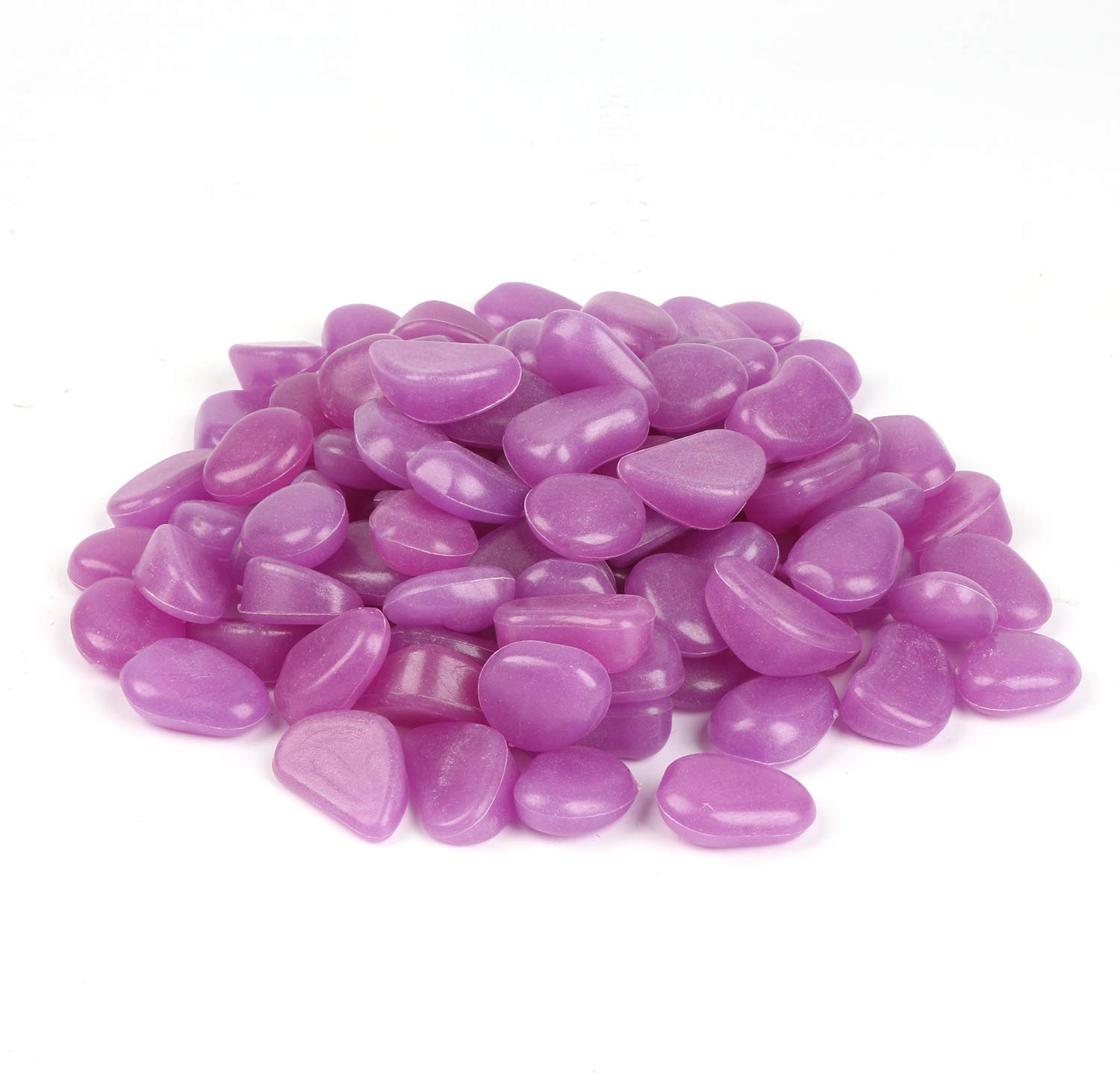 Shiny Stone 100pcs Glow in The Dark Aquarium Pebbles, Purple