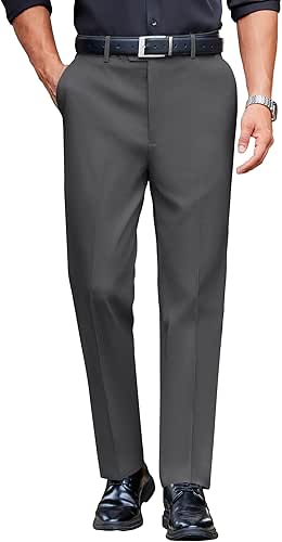 COOFANDY Mens Classic Casual Dress Pants Expandable Waist Suit Pant