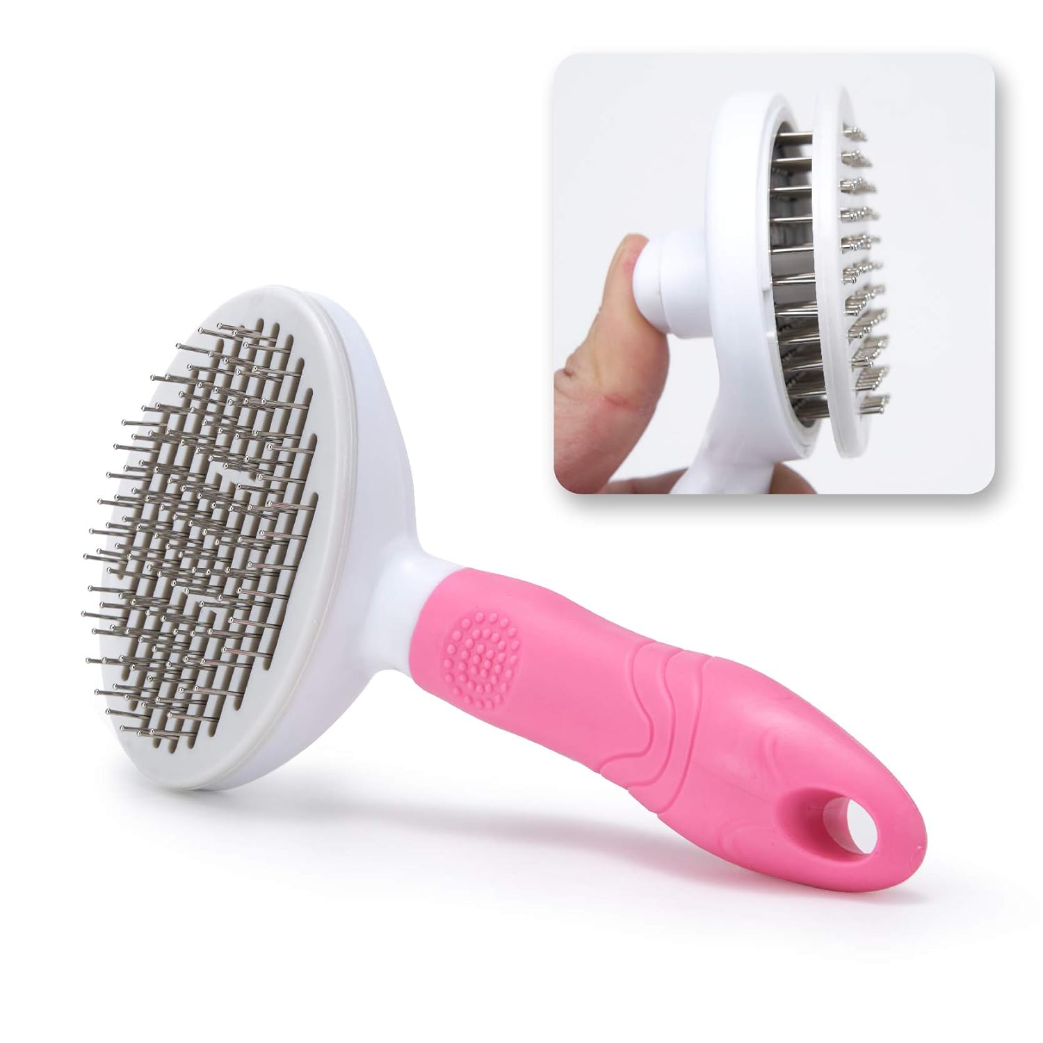PUAYOIP Cat Grooming Brush Hair Removal Cat and Dog Pet Comb, Massage,Self Cleaning Beauty and Styling Hair Removal Comb Brush: Beauty