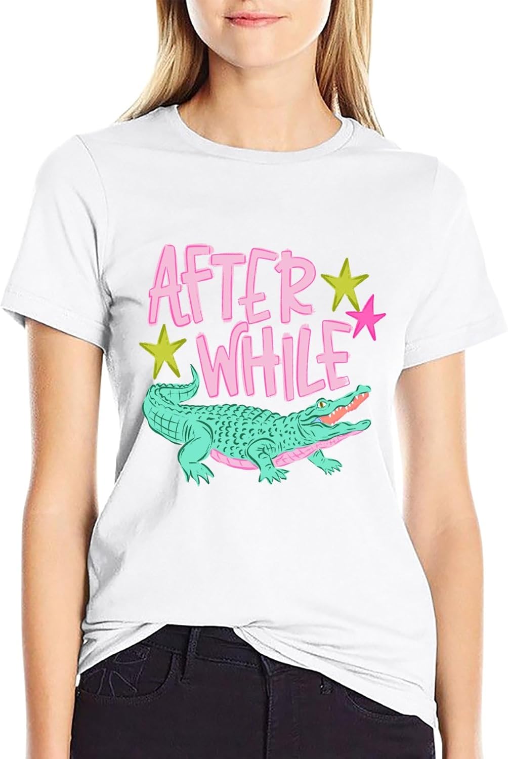 Catch Phrase Later Gator After While Crocodile T-Shirt for Girly