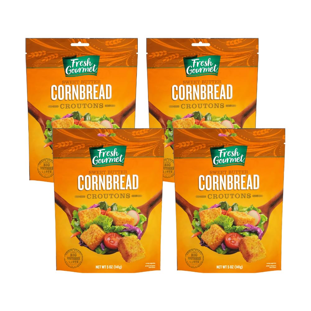 Fresh Gourmet Premium Croutons, Sweet Butter Cornbread 5 Ounce (Pack of 4)