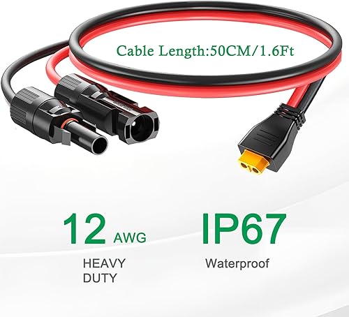 Miniatura 4 de MaxEnergy Paneles solares a conector XT60 Cable de extensión de carga 10AWG Conector solar a XT60 Cable adaptador para panel solar a estación de
