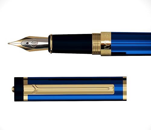 Miniatura 2 de Pluma estilográfica Dryden Luxury, clásica y moderna, de colección ejecutiva y vintage, idea de regalo de negocios y para la caligrafía, Azul