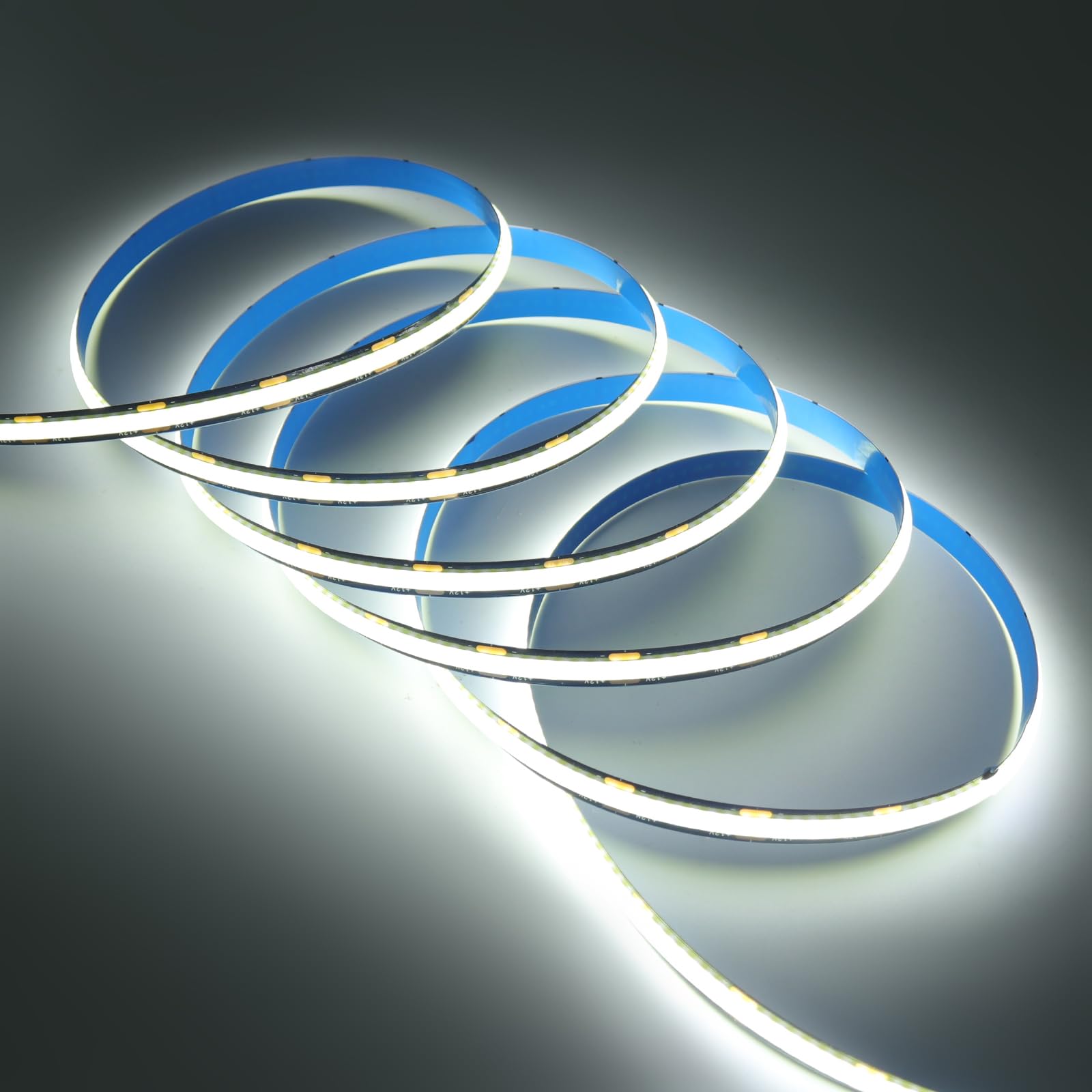 KISUFU 12V COB LED Strip Lights, 8mm Width, CRI 90+, 320LEDs/M Cuttable LED Tape Lights for Bedroom Under Cabinet Kitchen DIY Lighting. (No Power Supply Inside)