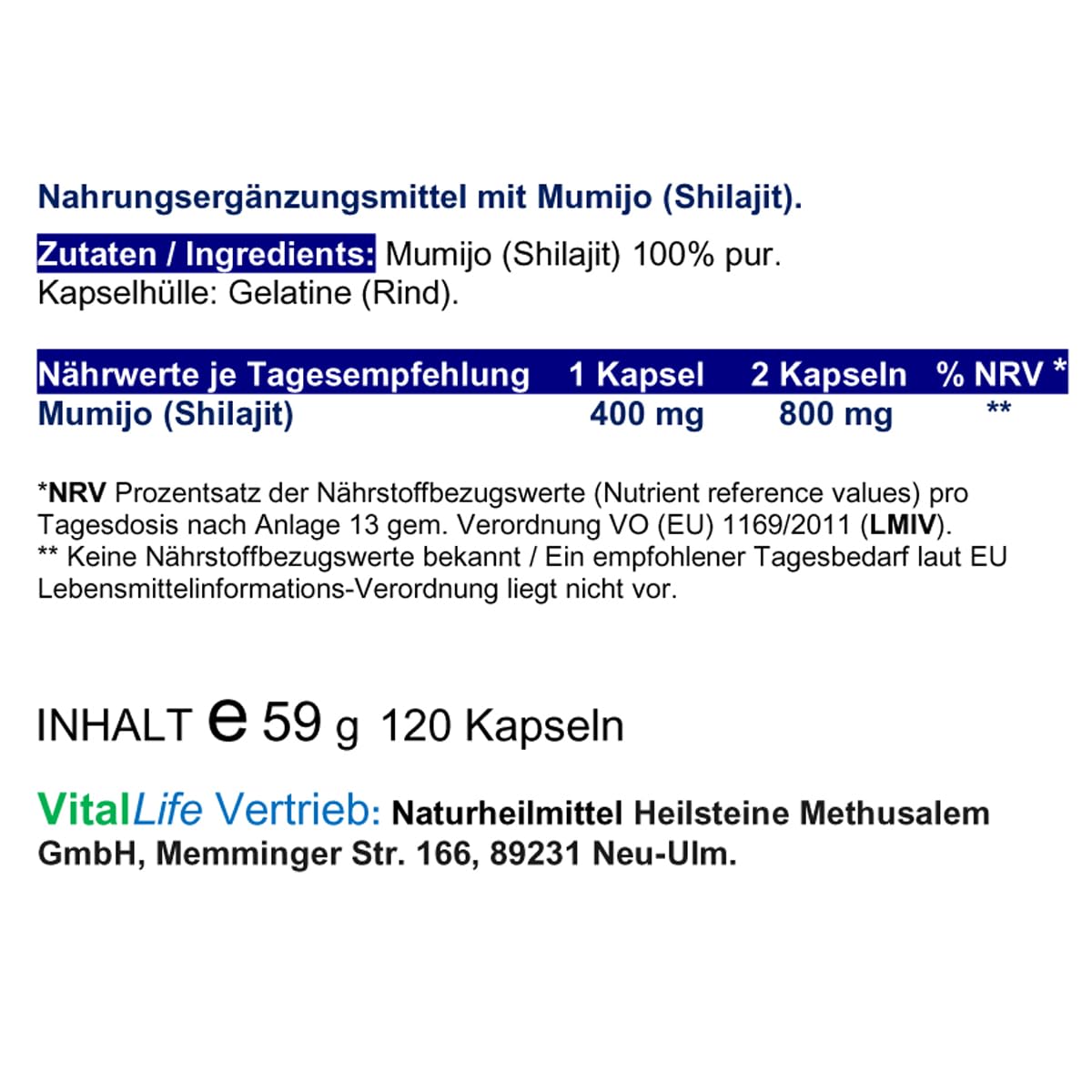 MUMIJO reines Altai Shilajit Harz 360 (3x120) Kapseln - Fulvinsäure, Antioxidantien, Ayurveda Geheimnis für WORK-LIFE-BALANCE - 100% NATUR pur 1:1 Kein EXTRAKT - OHNE Zusatzstoffe. 27290-3
