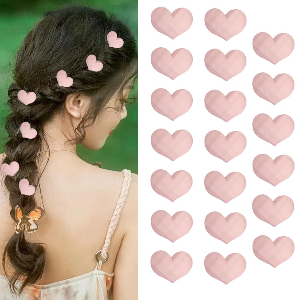20 Pcs Mini Heart Hair Clips Cute Heart Hair Pins for