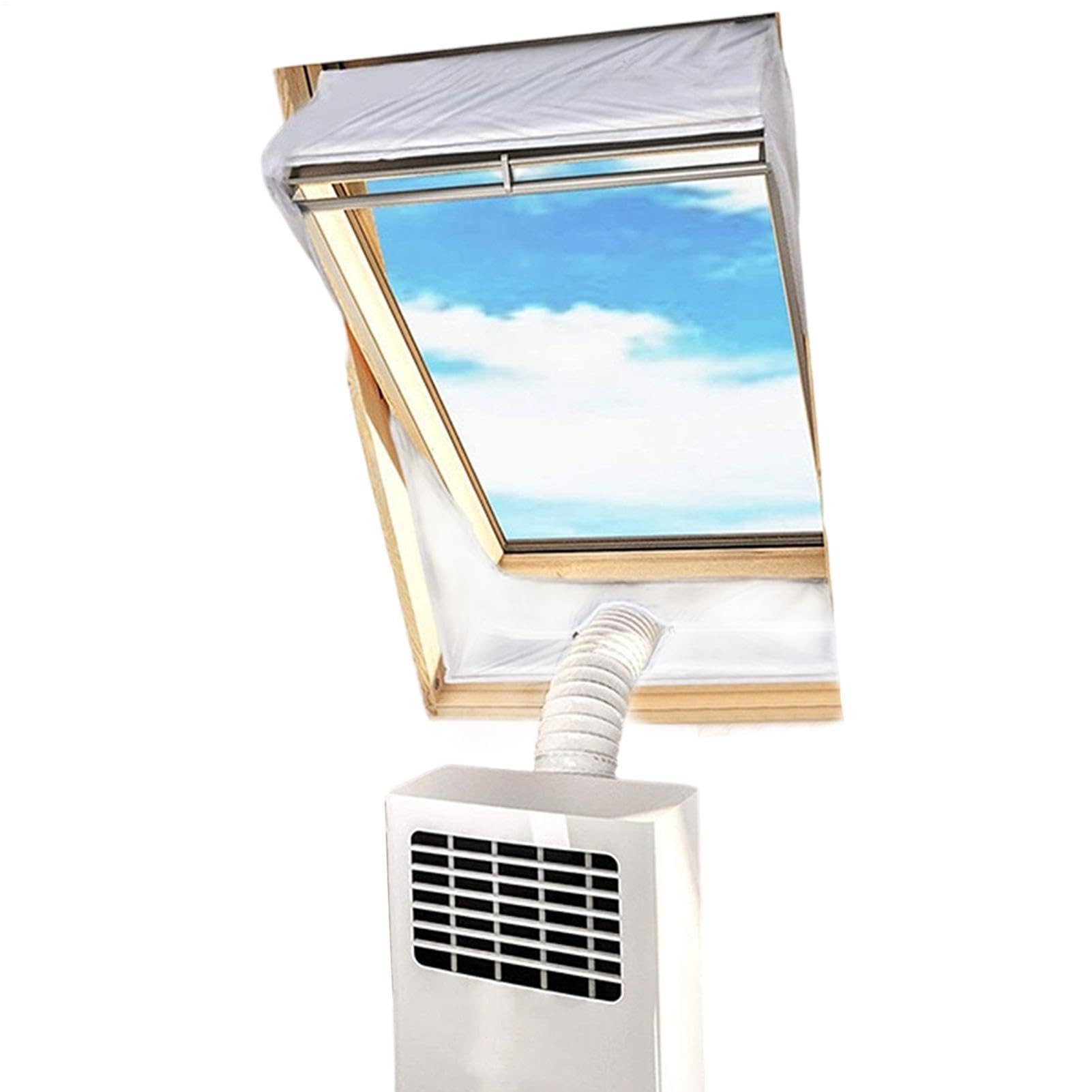 Fensterlüftungsset mit mobiler Klimaanlage für Warmluftauslass von tragbaren Klimagerät | Mobile Lüftungskit | für Wohnung, Landhaus, Schlafzimmer